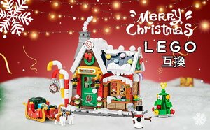 クリスマス　LEGO互換　匿名配送　レゴナノブロック　ソリ　ツリー 女の子　インテリア ミニフィグ サンタクロース 送料無料　こどもの日