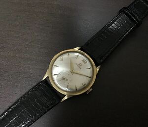 60年代 オメガ OMEGA 14K金無垢 アンティーク腕時計★手巻き スモセコ アラビア数字 アンティークウォッチ　17石