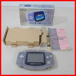 動作品 GBA ゲームボーイアドバンス 本体 AGB-001 ミルキーブルー Nintendo 任天堂 箱説付【10