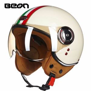 人気 BEON バイクヘルメット 超軽量 半帽ヘルメット ジェットヘルメット 半キャップヘルメット 男女兼用 21色1-XL