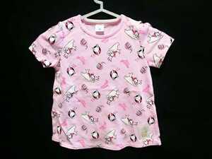 未着用 100 ディズニー 子供服 Tシャツ 半袖 マリー ピンク 多柄 女の子 猫 子猫