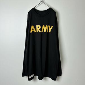 アメリカ軍 米軍 実物 ARMY APFU ロンT Tシャツ 長袖 ブラック L