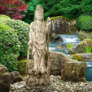 アジアの女神 東洋の観音（観世音菩薩）彫像 彫刻 庭園 室外イテリア アート彫刻 瞑想 禅 贈り物 輸入品