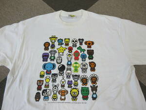 2008年 A BATHING APE babymilo Tシャツ XL 金タグ 日本製 BAPE アベイシングエイプ ベイビーミロ NIGO Nowhere 00s Y2K 半袖 白