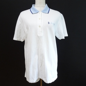#snc バーバリー BURBERRY ポロシャツ M 白 半袖 刺繍 ロゴ カットソー レディース [812883]