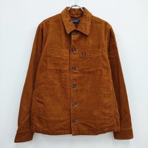 FRED PERRY CORD OVERSHIRT コーデュロイジャケット 刺繍 サイズS 長袖シャツ ブラウン フレッドペリー 3-1220T F94734