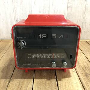 ▼SEIKO SDRA-941 パタパタ時計 ラジオ付 置時計 50HZ RADIO CALL レトロポップ 昭和レトロ 当時物 セイコー ジャンク