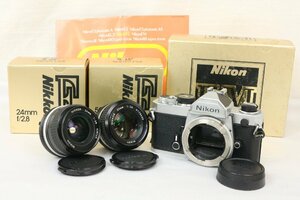ニコン Nikon FM レンズ2本 Ai Nikkor 24mm F2.8 Ai Nikkor 50mm F1.4 フィルムカメラ 一眼レフ 【彩irodori】