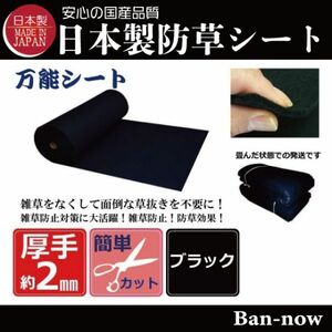 （②黒 142ｃｍ×10ｍ）厚手 雑草防止 除草 Ban-now 万能 防根 防草シート (7)