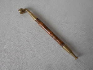 H / 煙管 キセル パイプ 竹製の柄と真鍮 長さ 16.5㎝ 喫煙具 きせる アンティーク 中古品