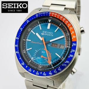 極美品◆SEIKO セイコー 5 スポーツ スピードタイマー◆ペプシ 6139-6002 クロノグラフ 自動巻/ブルー/ポーグ/ヴィンテージ/メンズ腕時計