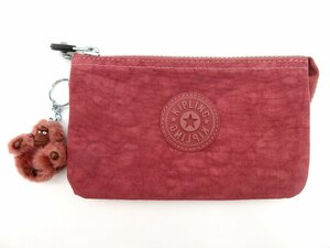 kipling　キプリング　ポーチ　小物入れ　ワインレッド　付属品:モンキーチャーム　4634