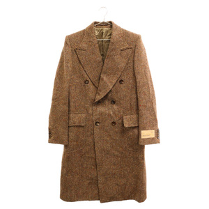 GUCCI グッチ 22AW Wool Chester Coat 644450 ZAFUT ウールヘリボーン ロゴラベル チェスターコート ブラウン