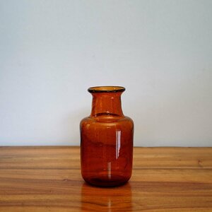 Erik Hoglund Amber Vase 3 / Kosta Boda / Sweden / 1950s-70s エリック ホグラン ガラスボトル 瓶 北欧 ヴィンテージ