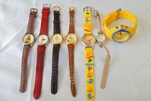 F974 DISNEY/ディズニー くまのプーさん Winnie the Pooh 腕時計 7点 クォーツ アクセサリー 大量 まとめて おまとめ まとめ売り 不動品