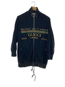 GUCCI◆ジャージ/XS/ベロア/BLK/595533-XJBTD