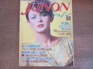 2206MK●JUNON ジュノン 1976昭和51.6●特集:木綿の肌ざわりを確かめる/煮もの徹底研究/大島渚×池坊保子/うつみ宮土理/吉増剛造