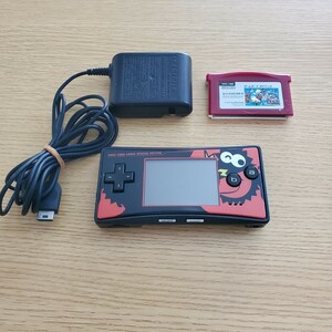 GBA ゲームボーイミクロ 本体 コロコロフェイスプレート交換品 動作確認済 スーパーマリオブラザーズ・アダプターおまけ 送料230円～