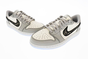 未使用品 ナイキ NIKE ×Dior ディオール AIR JORDAN 1 LOW OG エアジョーダン CN8608-002 41 グレー ブランド古着ベクトル 中古▲■☆AA★