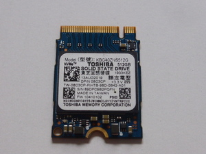 TOSHIBA 東芝 SSD M.2 NVMe Type2230 Gen 3x4 512GB 電源投入回数444回 使用時間525時間 正常100% KBG40ZNS512G 中古品です④