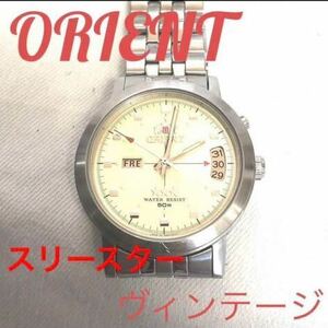 ヴィンテージ 腕時計 Orient 21 宝石 自動巻きEM5G CO CA スリースター