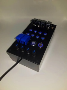 シムレーシング USB ボタンボックス ２９機能 青照明縦型 ステッカー付き