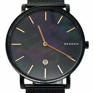 SKAGEN スカーゲン 腕時計 SKW6472 クオーツ アナログ ブラック シェル シンプル コレクション ラウンド 箱付き 電池交換済 動作確認済み