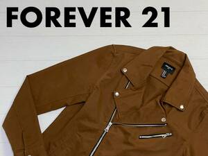 ☆送料無料☆ FOREVER 21 フォーエバー21 古着 ライダース調 ジャケット メンズ M ブラウン アウター 中古 即決