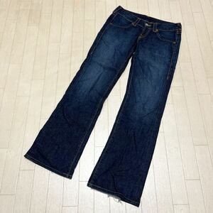 和293★① TRUE RELIGION LILY トゥルーレリジョン USA製 デニムパンツ ジーンズ ボトムス 27 レディース ブルー ボタンフライ