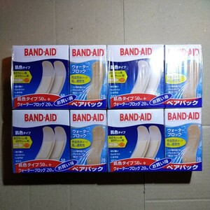 BAND-AID バンドエイド 肌色タイプ 50枚 & ウォーターブロック 20枚 ペアパック 絆創膏 カットバン 4個セット y9856-4-HA4
