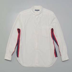 TH3857//*コムデギャルソンオム/COMME des GARCONS HOMME*メンズS/ライン装飾/長袖シャツ/ホワイトシャツ/白シャツ
