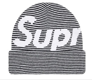 【新品】Supreme Big Logo Beanie COLOR/STYLE：Black Stripe 