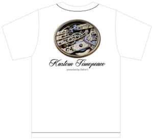 カスタム タイムピース Tシャツ 白地 10 カスタム時計 文字盤 エングレービング S/M/L/XL Kustom Timepeace 懐中時計柄