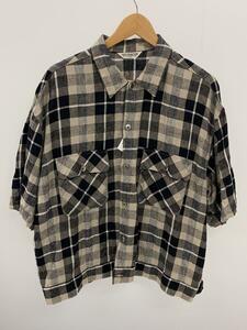 COOTIE◆Linen Check Work S/S Shirtワーク半袖シャツ/L/リネン/チェック
