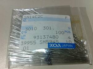 KOA SN14C2C 1/4w　301Ω F ±1％ 100本1袋 (5)