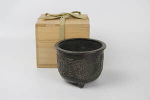 唐物　茶道具　古銅　三足香炉　在印在銘 MA12-4