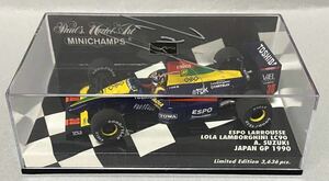 ミニチャンプス 1/43 エスポラルース ローラ ランボルギーニ LC90 No.30 鈴木亜久里 1990 日本GP 3位 日本人初表彰台 直筆サイン入り