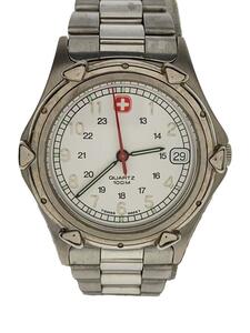 SWISS MILITARY WATCH◆クォーツ腕時計/アナログ/ステンレス/WHT/SLV/SS