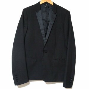 美品 09AW DIOR HOMME ディオールオム 1B ナロー スモーキングジャケット タキシード テーラードジャケット サイズ46 ブラック C0705