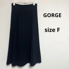 【GORGE】ゴージ(F)ロング　スカート　ブラック　ボタン