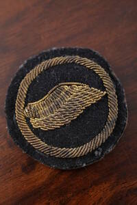 ●帝国海軍 金モール刺繍ウイングマーク 不明徽章[●]日本軍日本海軍日本陸軍