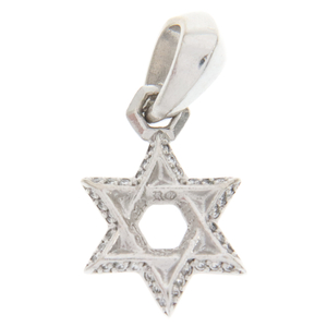 CHROME HEARTS クロムハーツ 18KWG STAR OF DAVID CHARM P D スターオブダビデチャーム PAVEダイヤ ホワイトゴールドネックレストップ