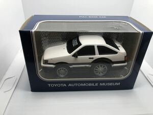 トヨタ博物館 トヨタ カローラ レビン プルバックミニカー AE86 LEVIN ホワイト　GT APEX