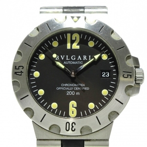 BVLGARI(ブルガリ) 腕時計 ディアゴノスクーバ SD38S メンズ SS/ラバーベルト 黒
