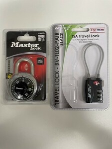 【新品】MasterLock 1500D & TSA Travel Lock 南京錠 ワイヤー マスター ロック 2個セット