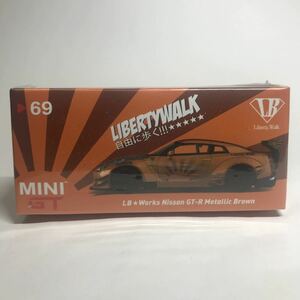 MINI GT 1/64 LB★WORKS Nissan GT-R Metallic Brown ミニGT リバティーウォーク 右ハンドル インドネシア限定