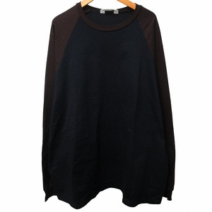 ネーム Name. 22AW RAGLAN SLEEVE L/S BIG TEE ロングカットソー Tシャツ バイカラー NMCU-22AW-001 黒 茶 ブラック ブラウン 2 約Mサイズ