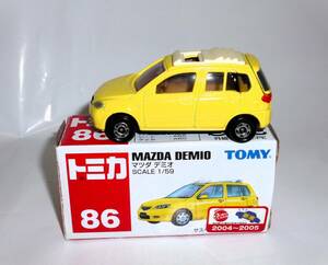 絶版 トミカ 86 マツダ デミオ キャンバストップ イエロー 中国製　検索 ２代目,DY3W,DY3R,MAZDA DEMIO