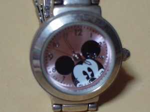 珍品　デザイン　TIME　CONSEPTS　DISNEY　ミッキーマウス　女性用腕時計　薄ピンク