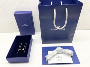 SWAROVSKI【スワロフスキー】ピアス チェーン アクセサリー ラインストーン ジュエリー 月 星 レディース